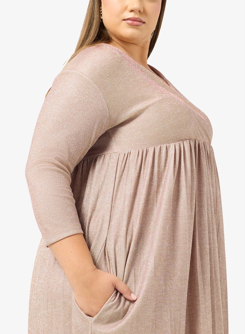 Ella Plus Shimmer A-line Dress - Image 3
